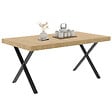 ID MARKET - Table à manger rectangle ALMA 6 personnes design industriel 160 cm - vignette