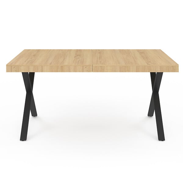 ID MARKET - Table à manger rectangle ALMA 6 personnes design industriel 160 cm - large