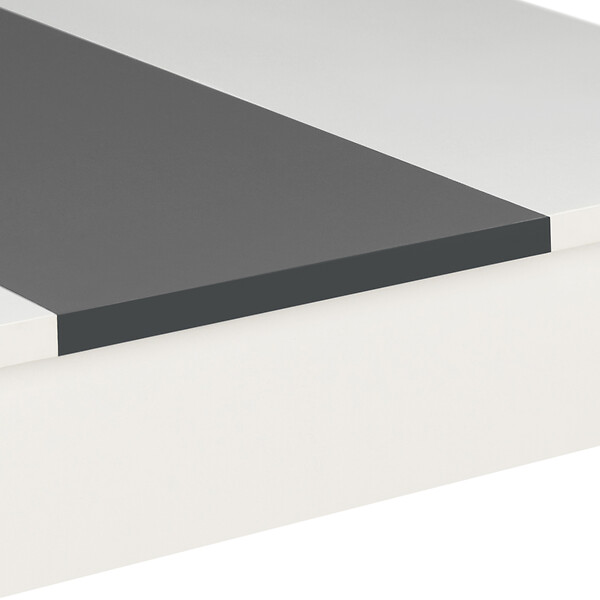 ID MARKET - Ensemble table à manger et 2 bancs ROZY 4 personnes blanc et gris 110 cm - large