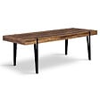 ID MARKET - Table à manger extensible rectangle AUSTRIA 8-12 personnes bois pied épingle noir 200-240 cm - vignette