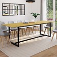 ID MARKET - Table à manger extensible rectangle DETROIT 8-12 personnes design industriel 200-250 cm - vignette