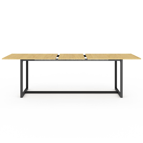 ID MARKET - Table à manger extensible rectangle DETROIT 8-12 personnes design industriel 200-250 cm - large