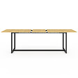 ID MARKET - Table à manger extensible rectangle DETROIT 8-12 personnes design industriel 200-250 cm - vignette