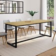 ID MARKET - Table à manger extensible rectangle DETROIT 8-12 personnes design industriel 200-250 cm - vignette