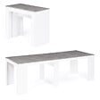 ID MARKET - Table console extensible ORLANDO 10 personnes 235 cm bois blanc et effet  béton - vignette