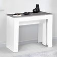 ID MARKET - Table console extensible ORLANDO 10 personnes 235 cm bois blanc et effet  béton - vignette