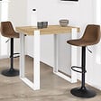 ID MARKET - Table haute de bar PHOENIX bois et blanc 90 cm - vignette
