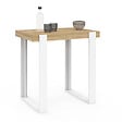 ID MARKET - Table haute de bar PHOENIX bois et blanc 90 cm - vignette