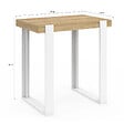 ID MARKET - Table haute de bar PHOENIX bois et blanc 90 cm - vignette