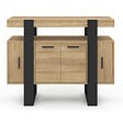 ID MARKET - Buffet 100 cm PHOENIX 4 portes bois et noir - vignette