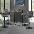 ID MARKET - Lot de 4 tabourets de bar DENVER gris vintage - vignette