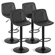 ID MARKET - Lot de 4 tabourets de bar DENVER gris vintage - vignette