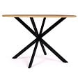 ID MARKET - Table à manger ronde ALIX 6 personnes pied araignée bois et noir 110 cm - vignette