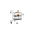 5 FIVE SIMPLY SMART - Desserte roulante grand modèle Effet chêne naturel et Métal noir L 80 cm - vignette