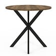 ID MARKET - Table à manger ronde ALIX 4 personnes pied araignée noir et plateau bois foncé HAWKINS 80 cm - vignette