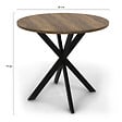 ID MARKET - Table à manger ronde ALIX 4 personnes pied araignée noir et plateau bois foncé HAWKINS 80 cm - vignette