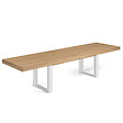 ID MARKET - Table à manger extensible rectangle PHOENIX 6-12 personnes bois et blanc 200-300 cm - vignette