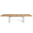 ID MARKET - Table à manger extensible rectangle PHOENIX 6-12 personnes bois et blanc 200-300 cm - vignette