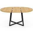 ID MARKET - Table à manger extensible ronde SELMA 4-8 personnes bois et noir 110-150 cm - vignette