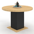 ID MARKET - Table à manger ronde EDEN 6 personnes bois et noir 110 cm - vignette