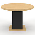 ID MARKET - Table à manger ronde EDEN 6 personnes bois et noir 110 cm - vignette