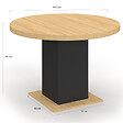 ID MARKET - Table à manger ronde EDEN 6 personnes bois et noir 110 cm - vignette