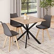 ID MARKET - Table à manger carrée ALIX 4 personnes pied araignée bois et noir 80 cm - vignette