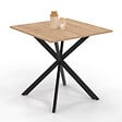 ID MARKET - Table à manger carrée ALIX 4 personnes pied araignée bois et noir 80 cm - vignette