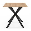 ID MARKET - Table à manger carrée ALIX 4 personnes pied araignée bois et noir 80 cm - vignette