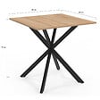 ID MARKET - Table à manger carrée ALIX 4 personnes pied araignée bois et noir 80 cm - vignette