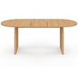 ID MARKET - Table à manger extensible japandi ovale EDITH 6-10 personnes en bois façon hêtre 160 - 200 cm - vignette