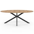 ID MARKET - Table à manger ovale ALIX 10 personnes pied araignée bois et noir 200 cm - vignette