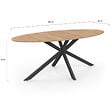 ID MARKET - Table à manger ovale ALIX 10 personnes pied araignée bois et noir 200 cm - vignette