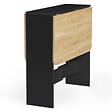 ID MARKET - Table console pliable EDI 2-4 personnes bois noir plateau façon hêtre 103 x 76 cm - vignette