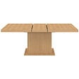 ID MARKET - Table à manger extensible rectangle JULIETTE 6-10 personnes pied central effet lattes avec rangement 160-200 cm - vignette