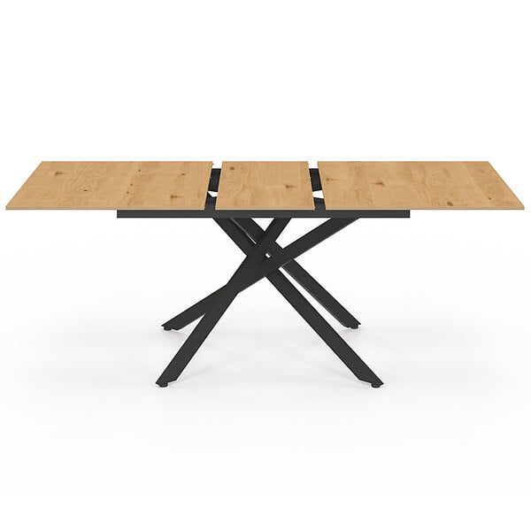 ID MARKET - Table à manger extensible rectangle INES 6-10 personnes bois et noir 160-200 cm - large
