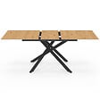 ID MARKET - Table à manger extensible rectangle INES 6-10 personnes bois et noir 160-200 cm - vignette