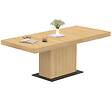 ID MARKET - Table à manger extensible rectangle EDEN 6-10 personnes bois et socle noir 160-200 cm - vignette