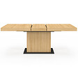 ID MARKET - Table à manger extensible rectangle EDEN 6-10 personnes bois et socle noir 160-200 cm - vignette