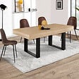 ID MARKET - Table à manger rectangle PHOENIX 6 personnes bois et noir 160 cm - vignette