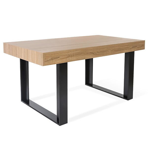 ID MARKET - Table à manger rectangle PHOENIX 6 personnes bois et noir 160 cm - large