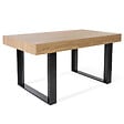 ID MARKET - Table à manger rectangle PHOENIX 6 personnes bois et noir 160 cm - vignette