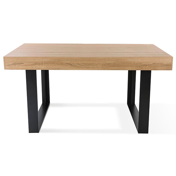 ID MARKET - Table à manger rectangle PHOENIX 6 personnes bois et noir 160 cm - large