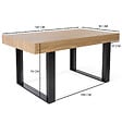 ID MARKET - Table à manger rectangle PHOENIX 6 personnes bois et noir 160 cm - vignette