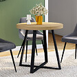ID MARKET - Table à manger fixe ronde SELMA 4 personnes bois et noir 80 cm - vignette