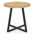 ID MARKET - Table à manger fixe ronde SELMA 4 personnes bois et noir 80 cm - vignette