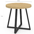 ID MARKET - Table à manger fixe ronde SELMA 4 personnes bois et noir 80 cm - vignette