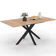 ID MARKET - Table à manger extensible rectangle ALIX 4-8 personnes pied araignée bois et noir 120 - 160 cm - vignette