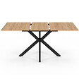 ID MARKET - Table à manger extensible rectangle ALIX 4-8 personnes pied araignée bois et noir 120 - 160 cm - vignette
