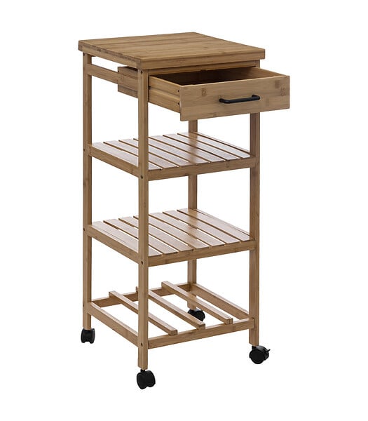 5 FIVE SIMPLY SMART - Desserte roulante de cuisine en Bambou H 90 cm - large